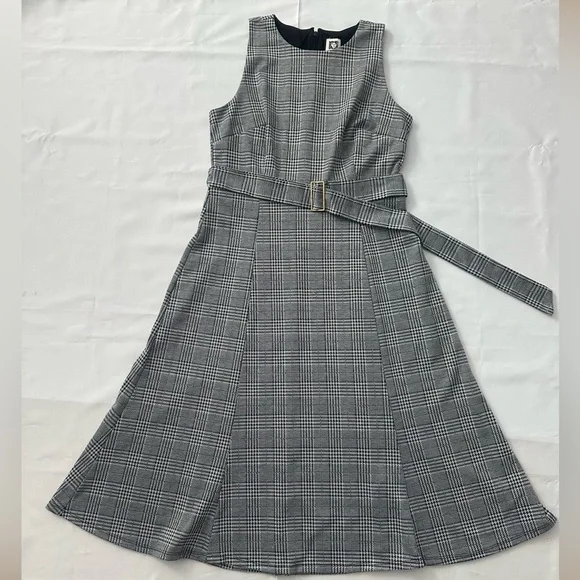Anne Klein Plaid Midi Dress with Belt Size 6 - Picture 2 of 14